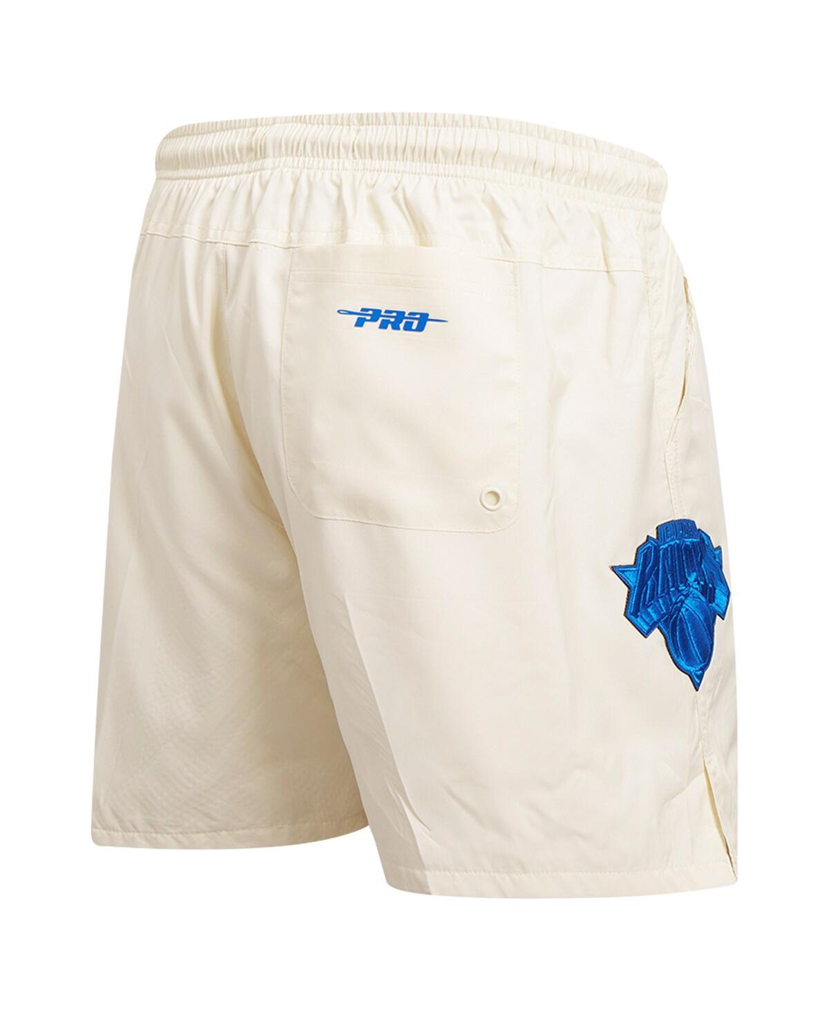 Shop Pro Standard Men's Cream New York Knicks Triple Tonal Woven Shorts