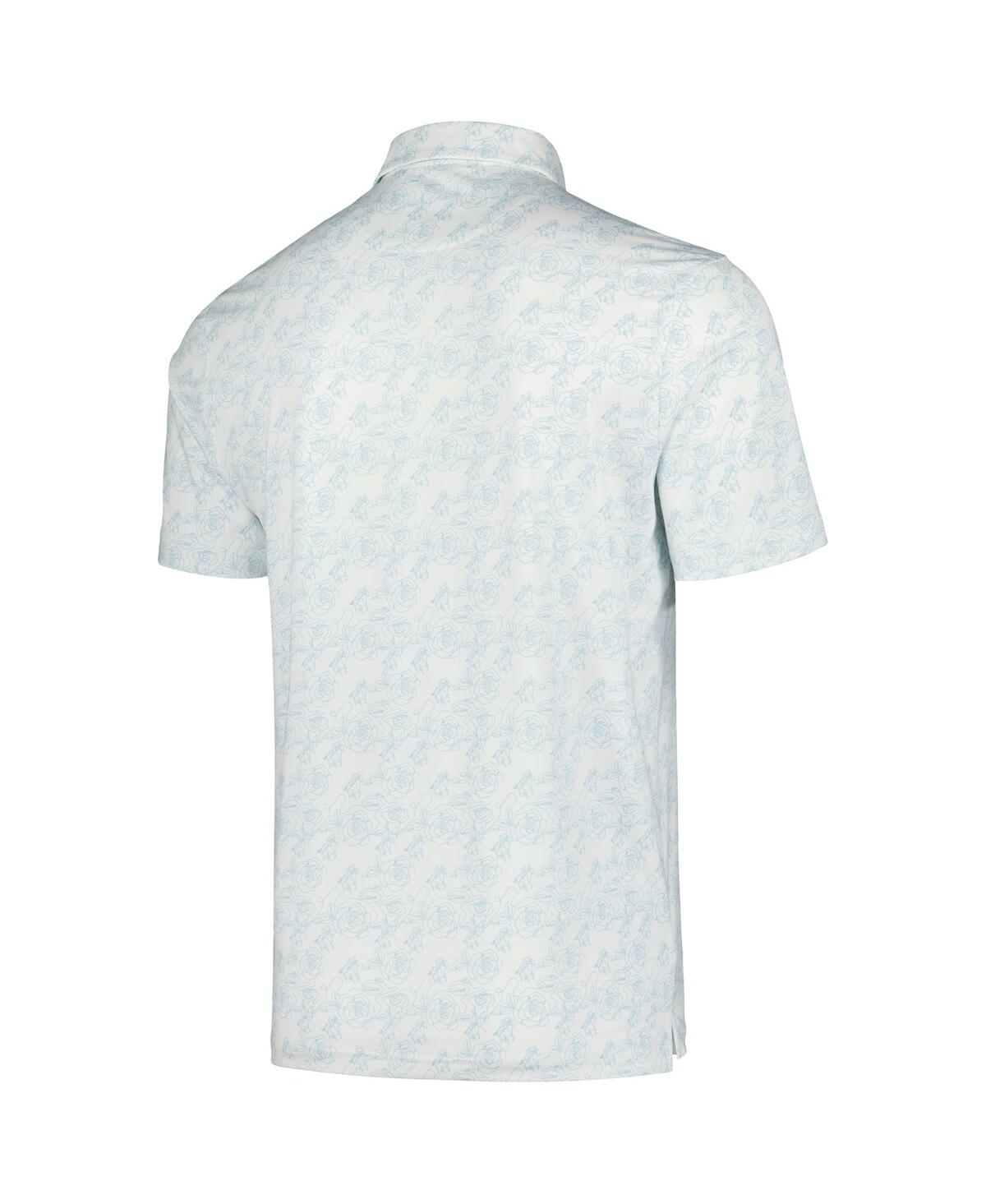 Full Turn Men'sKentucky Derby Hand Drawn Horse EcoTec Tri-Blend Polo - White