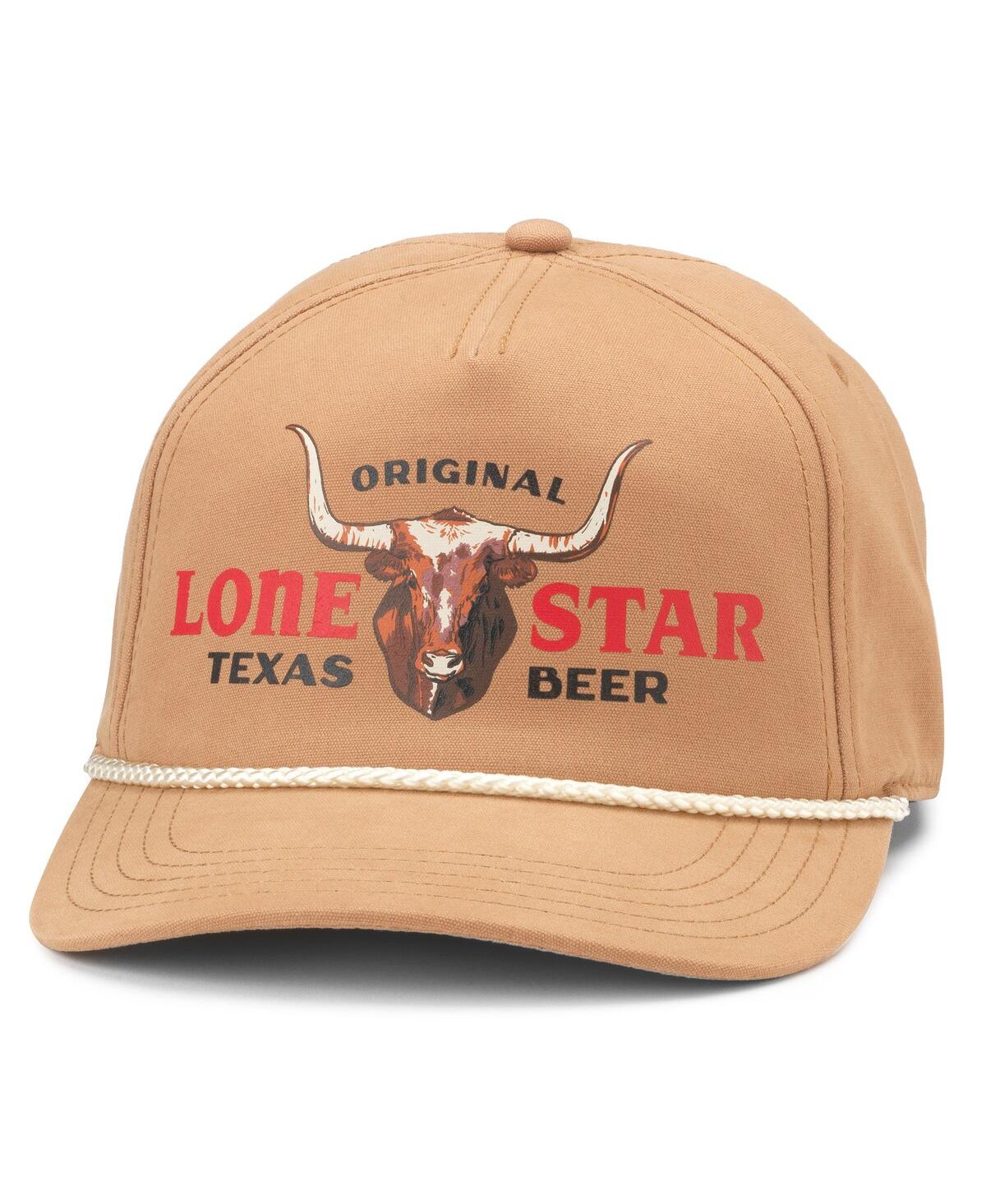 American Needle Men's Brown Lone Star Beer Canvas Cappy Adjustable Hat In Pink