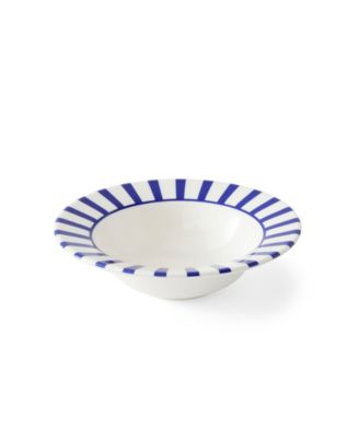 Blue Italian Steccato Cereal Bowls, Set of 4