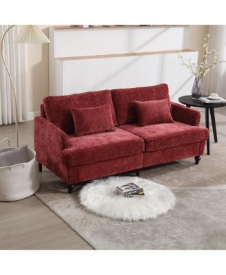Simplie Fun Modern Chenille Fabric Loveseat, 2-Seat Upholstered Loveseat Sofa Modern Couch