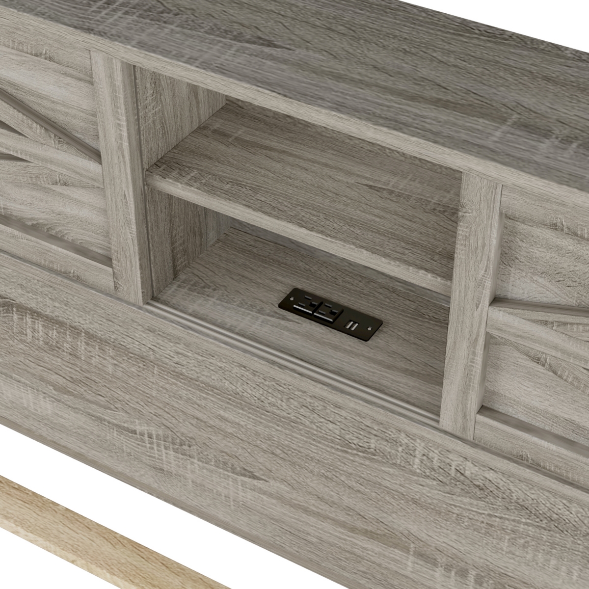 Rustic Full Size Farmhouse Bed with Charging Station