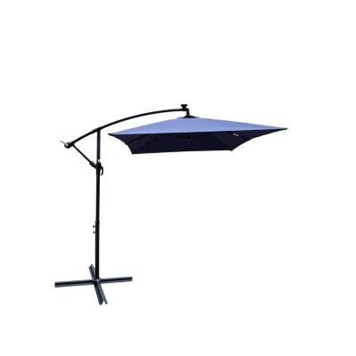 Streamdale Solar Powered LED Patio Umbrella, 8 Ribs, Crank and Cross Base