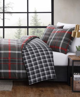 CLOSEOUT! Willow Plaid Microsuede 2 Piece Duvet Cover Set, Twin