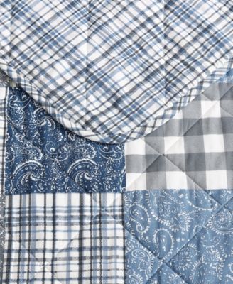 Cozy Plaid Patchwork Reversible 2 Piece Quilt Set, Twin