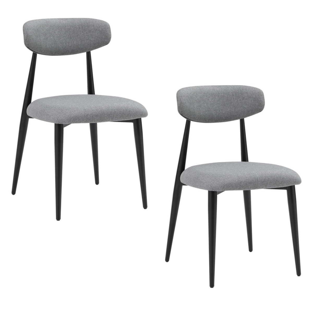 Streamdale Furniture Modern Dining Chairs Set Of 2, Curved Backrest Round Upholstered And Metal Frame