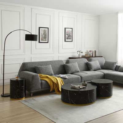 15.75" Round Side Table For Living Room Fully Assembled