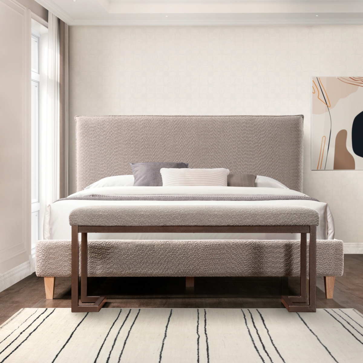 Streamdale Furniture Pelican Bench - Tungsten Gray