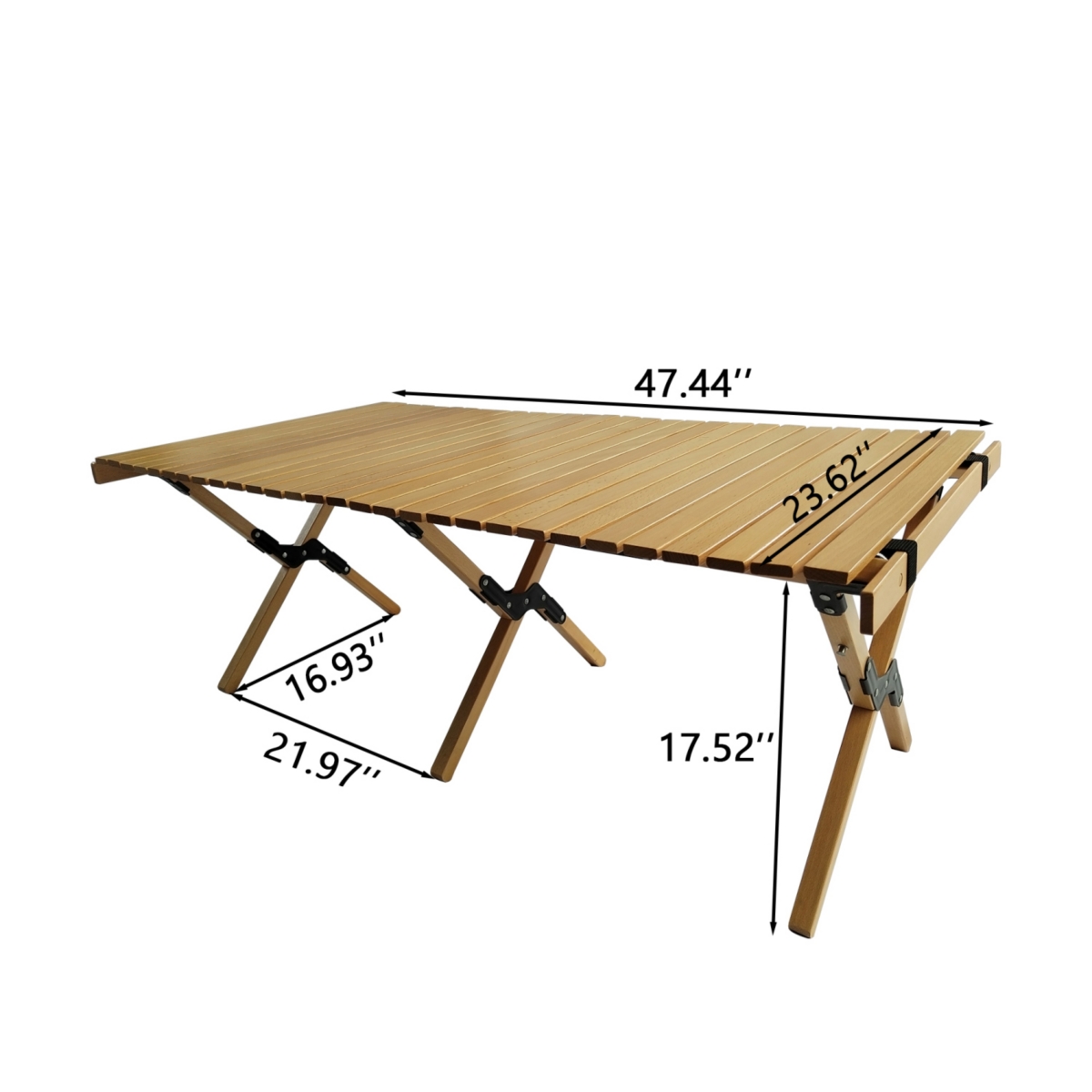 Streamdale Furniture Wooden Foldable Portable Patio Dining Table