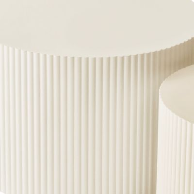 Beige Wave Stripe Nesting Coffee Table Set (2)