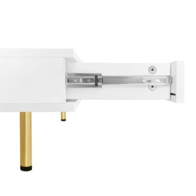 Exquisite 2-tier coffee table with gold legs