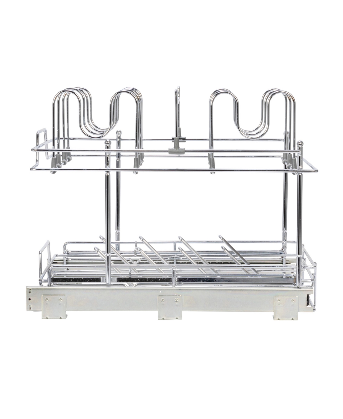 Household Essentials Glidez Multipurpose Chrome-plated Steel Pull-out/slide-out Basket Storage Organizer For Pots And Lid In Chrome