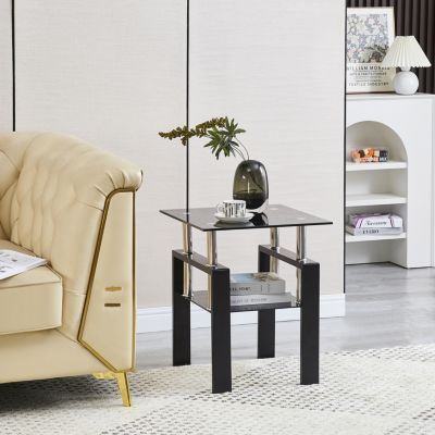 Streamdale Tempered Glass Sofa and Nightstand Set