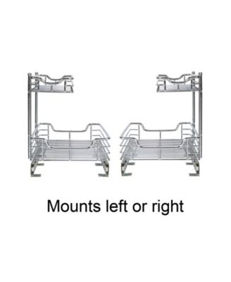 Glidez Multipurpose Chrome-Plated Steel Pull-Out/Slide-Out Storage Organizer for Under Sink or Under Cabinet 2-Tier Design