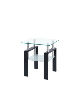 Clear Glass End Table Set for Living Room