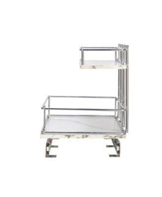 Glidez Chrome-Plated Steel and Faux Marble Pull-Out/Slide-Out Storage Organizer for Under Sink or Cabinet 2-Tier Design