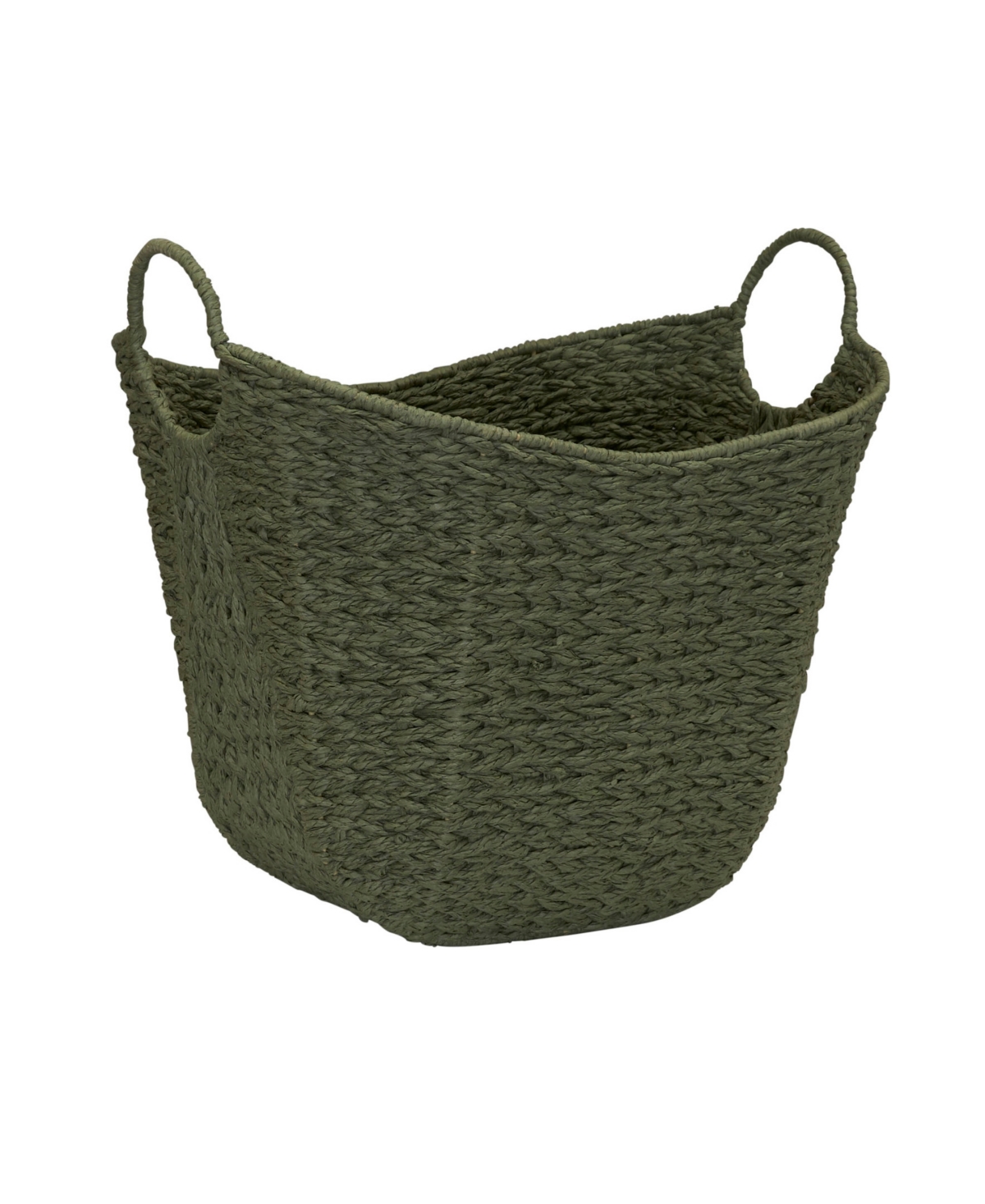 Paper Rope Basket with Handles - Green