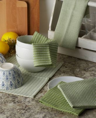 Everyday Kitchen Collection Assorted Dishcloth Set, 12x12", Antique Green, 5 Count