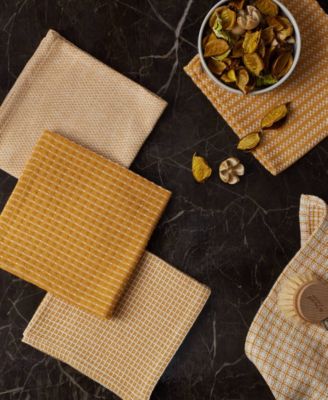Everyday Kitchen Collection Assorted Dishcloth Set, 12x12", Honey Gold, 5 Count