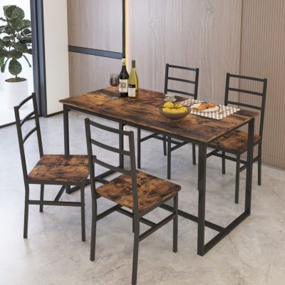 Industrial Table & Chair Set (5-Piece)