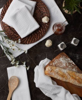 Cotton Kitchen Collection Dishtowel Set, 18x26", White, 6 Piece