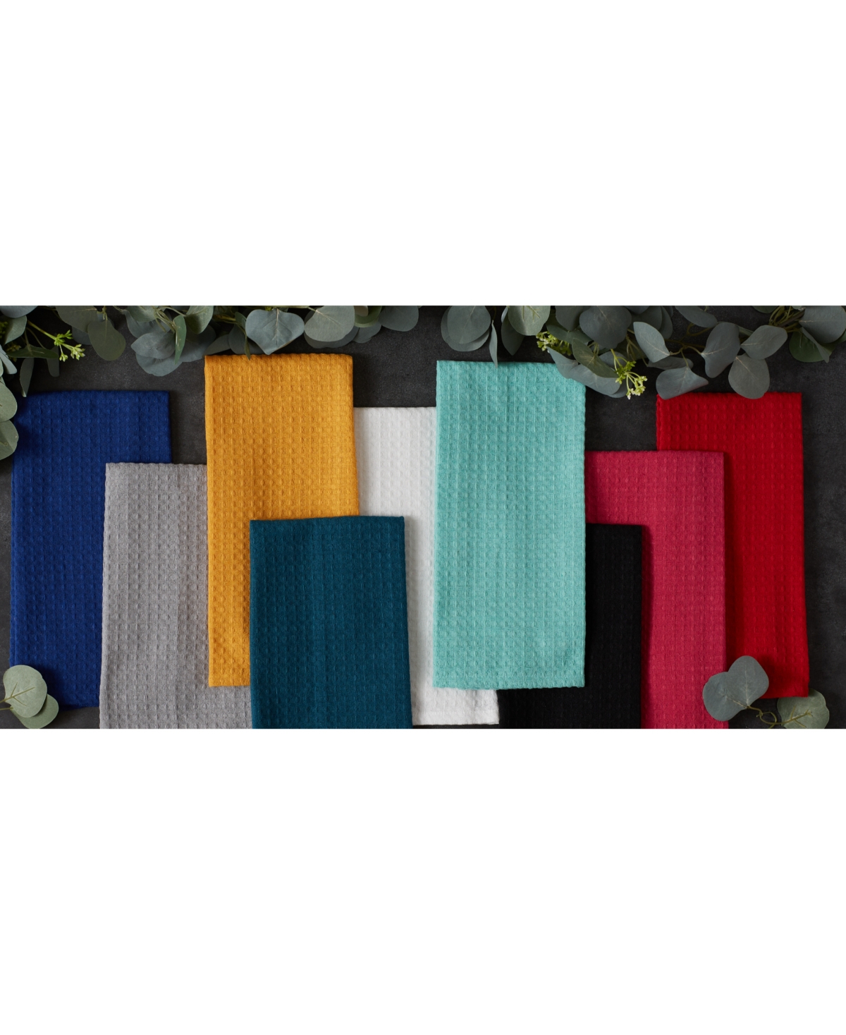 Design Imports Cotton Kitchen Collection Dishtowel Set, 18x26", Gray, 6 Piece