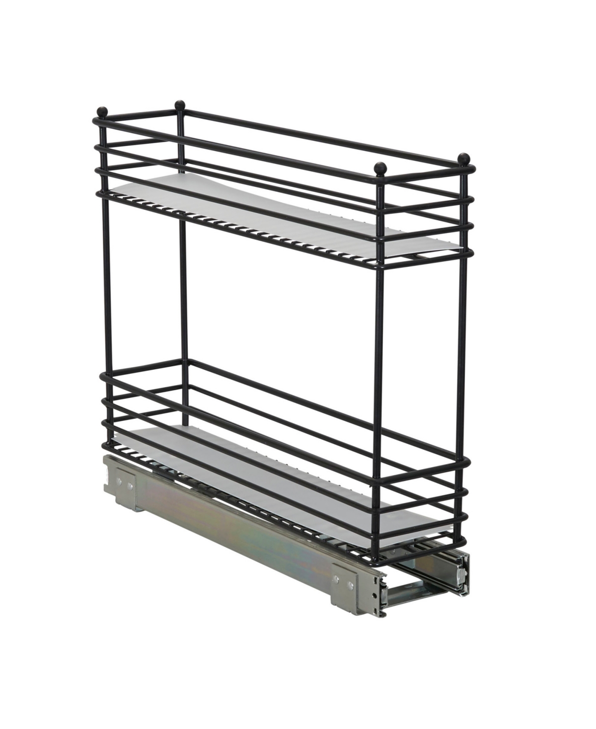 Glidez Multipurpose Paint-Finished Steel Pull-Out/Slide-Out Storage Organizer with Plastic Liners for Under Cabinet 2-Tier Design