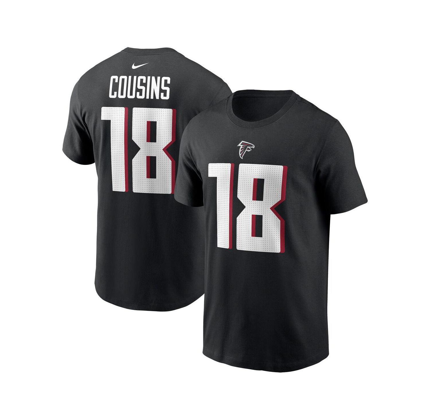 Nike Men's Kirk Cousins Black Atlanta Falcons Player Name & Number T-Shirt