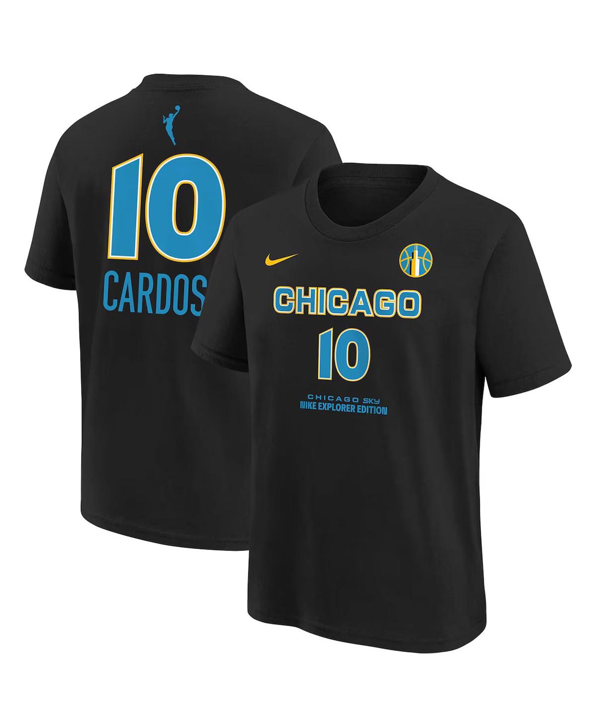 Outerstuff Nike Big Boys And Girls Kamilla Cardoso Black Chicago Sky 2024 Wnba Draft Name Number T-shirt