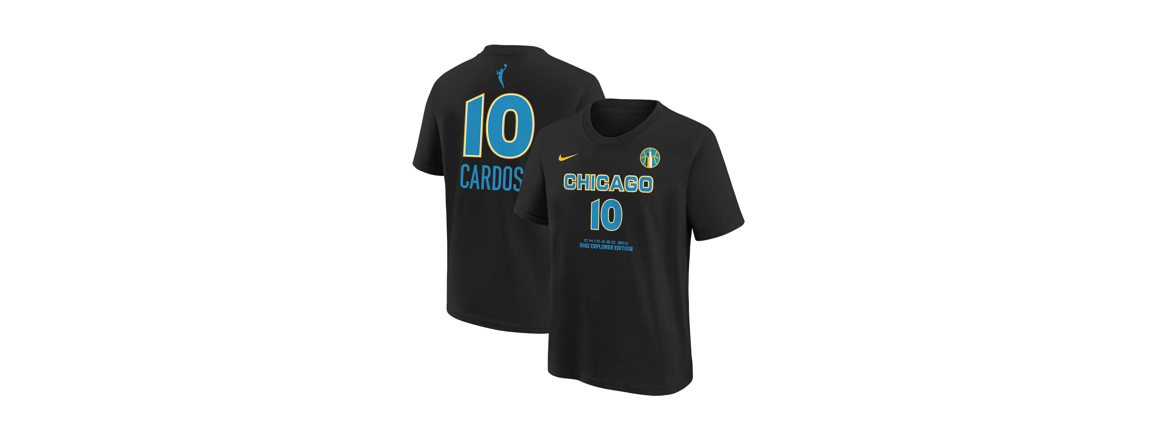 Nike Big Boys and Girls Kamilla Cardoso Black Chicago Sky 2024 Wnba Draft Name Number T-Shirt