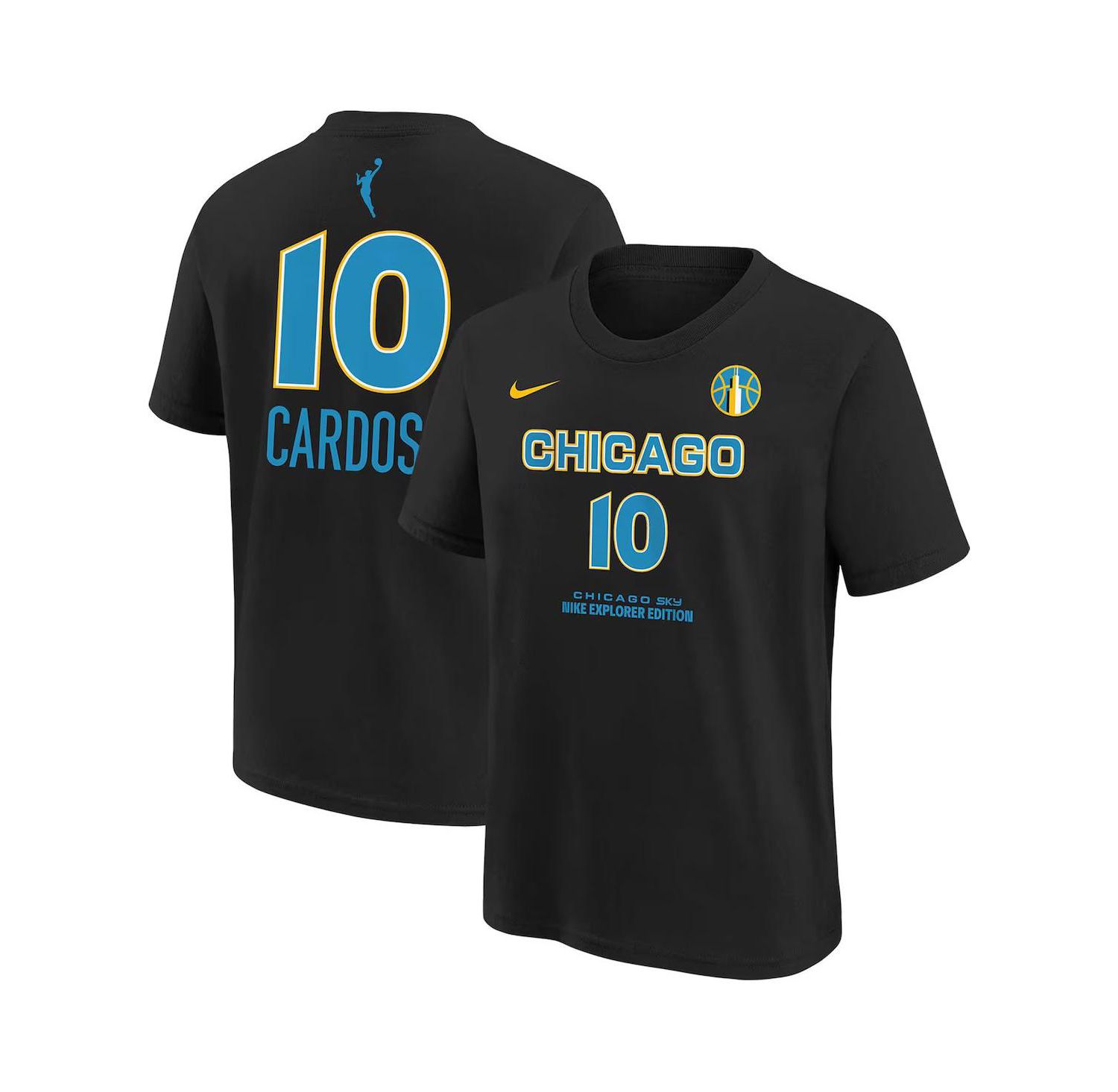 Nike Big Boys and Girls Kamilla Cardoso Black Chicago Sky 2024 WNBA Draft Name & Number T-Shirt