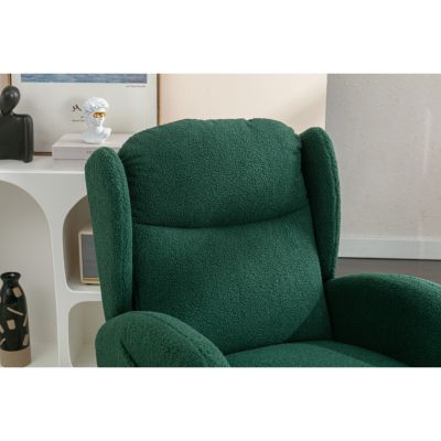 Teddy Fabric Rocking Chair With Packet Wood Legs