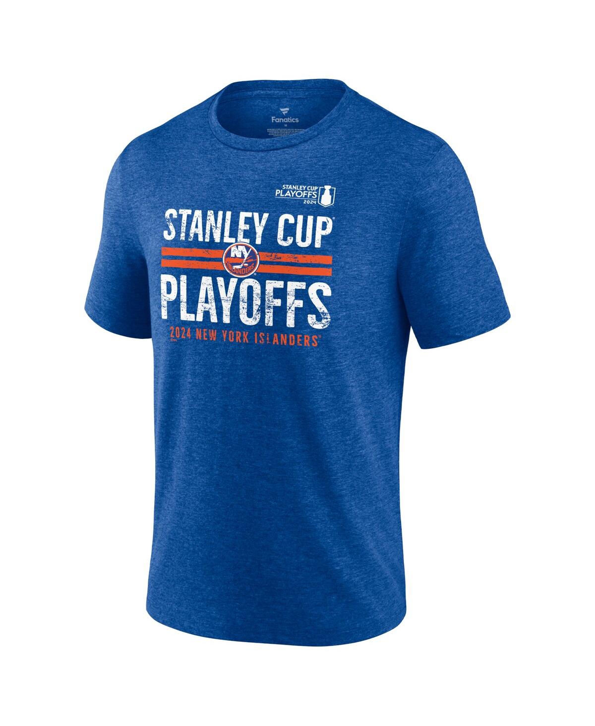 Fanatics Men's Heather Royal New York Islanders 2024 Stanley Cup Playoffs Crossbar Tri-blend T-shirt In Heather Royal