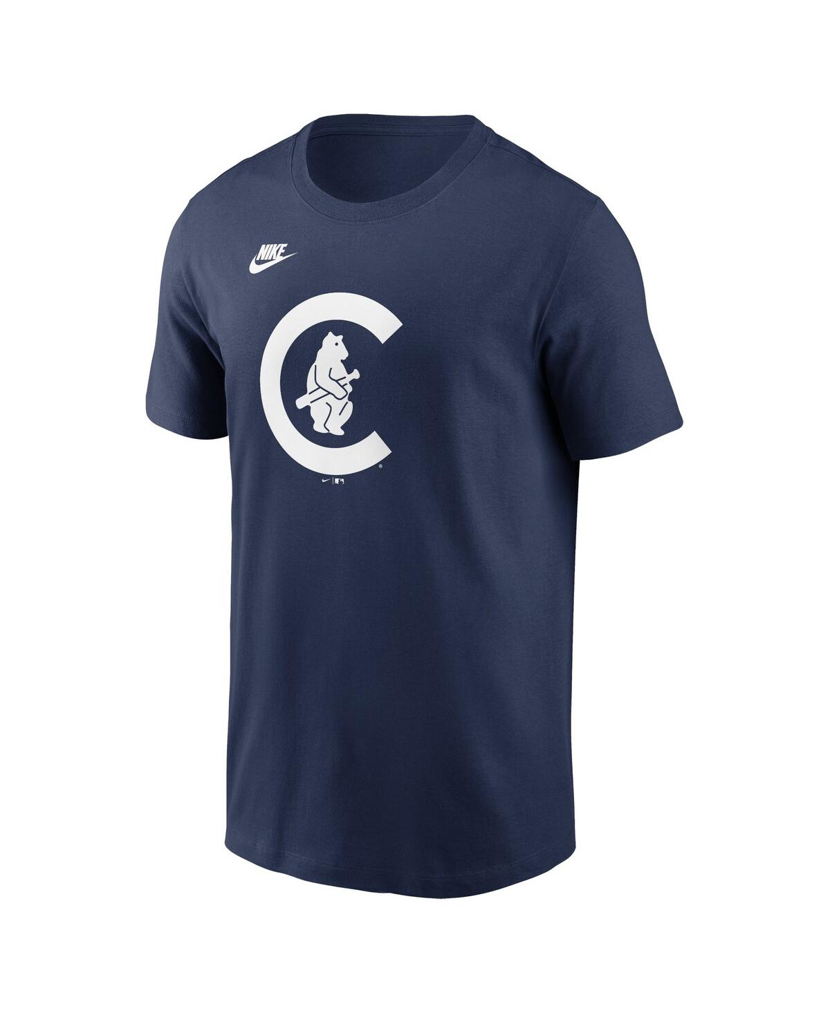 Nike Navy Chicago Cubs Cooperstown Collection Team Logo T-shirt In Navy