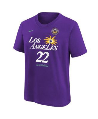 Men's and Woman's Cameron Brink Purple Los Angeles Sparks 2024 WNBA Draft Name Number T-Shirt