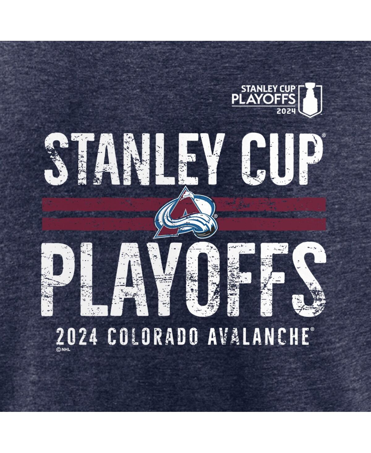 Fanatics Men'sColorado Avalanche 2024 Stanley Cup Playoffs Crossbar Tri-Blend T-Shirt - Navy