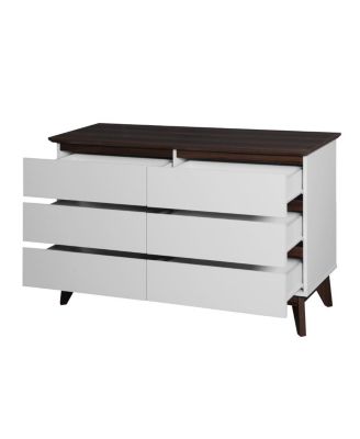 White 6-Drawer Double Dresser 47.2" W X 15.74" D X 30.7"H