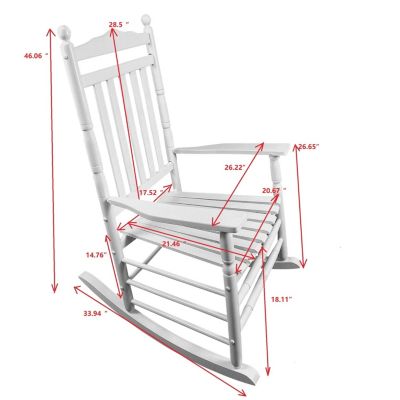Streamdale Balcony Porch Adult Rocking Chair - White