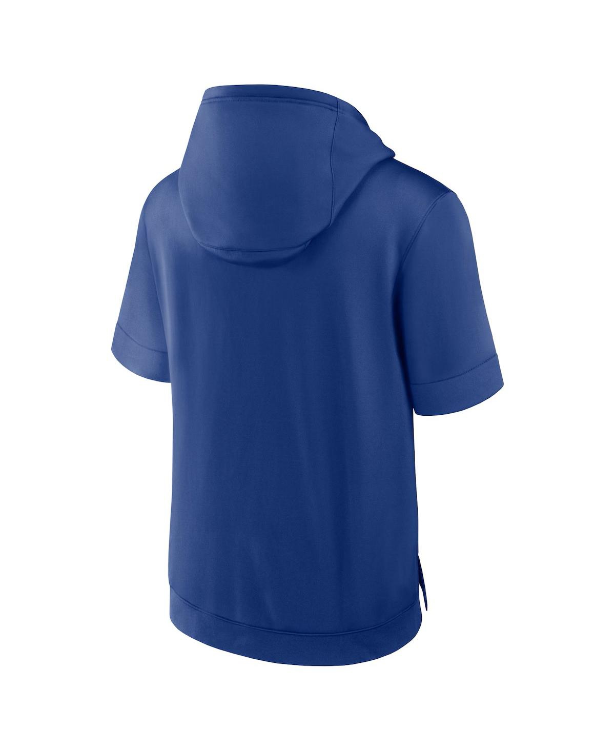 Nike Men'sLos Angeles Dodgers Tri Code Lockup Short Sleeve Pullover Hoodie - Royal, White