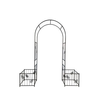 Streamdale Outdoor Black Metal Garden Arbor Archway