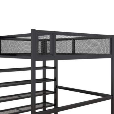 Streamdale Full Size Metal Loft Bed With 4-Tier Shelves