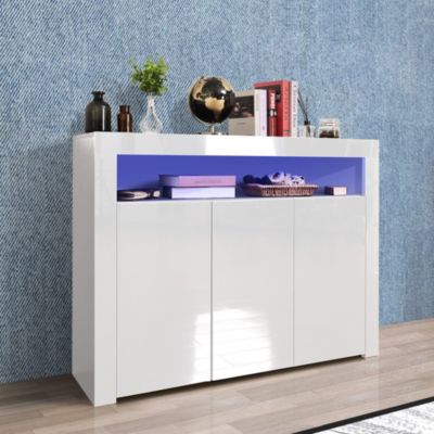  Modern High Gloss Sideboard with LED Light