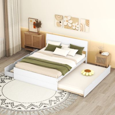 Streamdale Modern Full Bed with Trundle & 2 Drawers