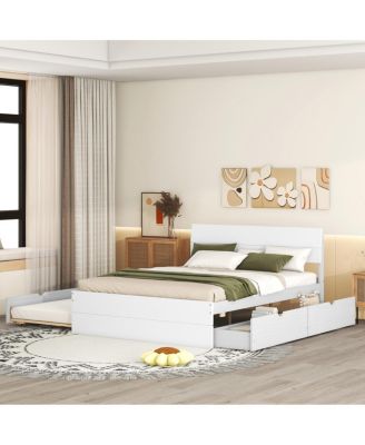 Streamdale Modern Full Bed with Trundle & 2 Drawers