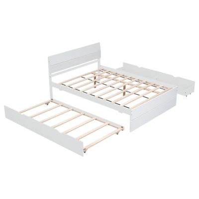 Streamdale Modern Full Bed with Trundle & 2 Drawers
