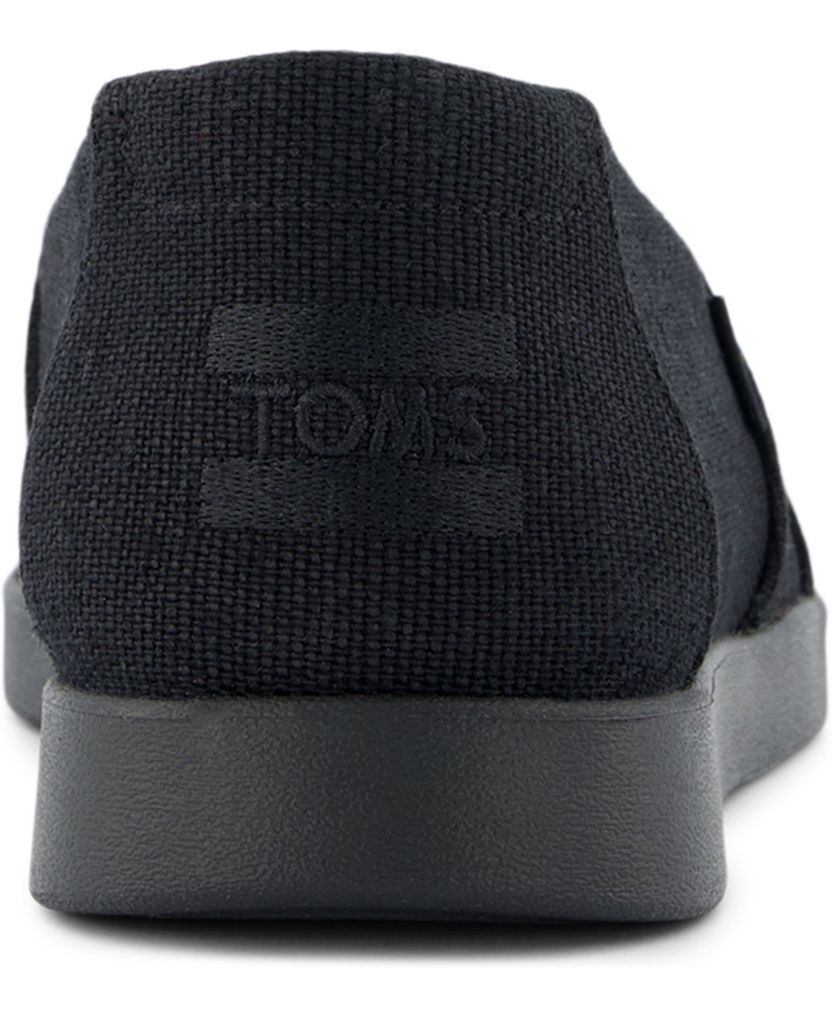Shop Toms Women's Alpargata Plus Espadrille Almond Toe Flats In Black,black Heritage Canvas