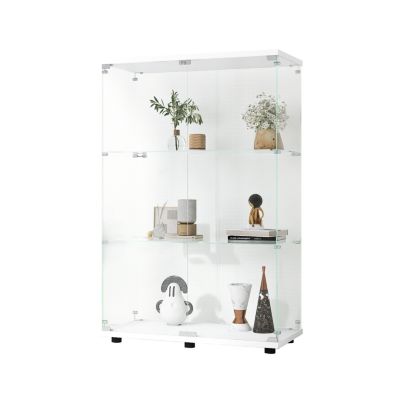 Glass Display Cabinet with 3 Shelves