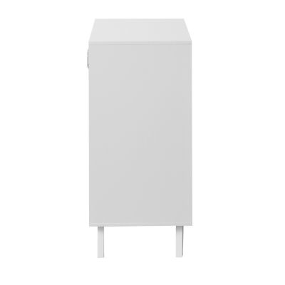 1 Count Wooden Modern Bathroom Cabinet with Glass Doors and Adjustable Shelf