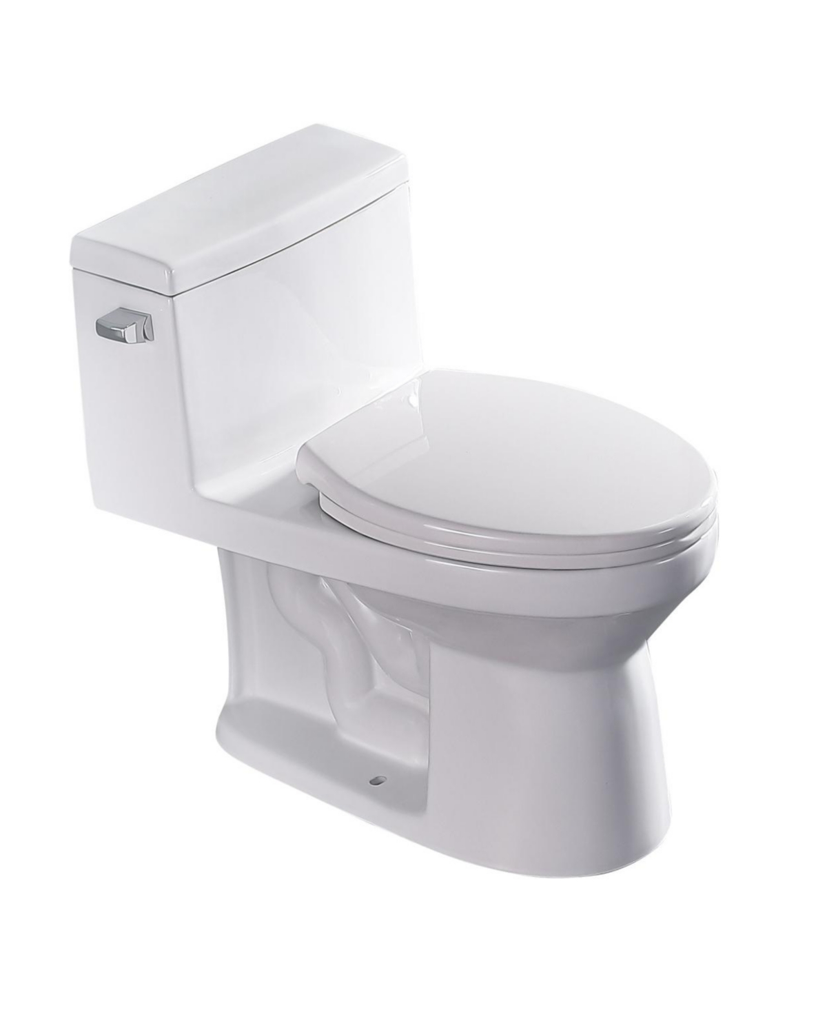 Ceramic One Piece Toilet, Single Flush With Soft Closing Seat - White