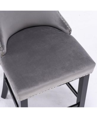 Velvet Wingback Bar Stools, Set of 2